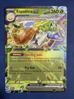 Espathra ex 006/091 Double Rare Paldean Fates Pokemon NM - Image 1