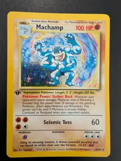 Pokemon TCG Machamp 1st Edition Holo Rare Card Base Set 8/102 NM Condition - Image 3