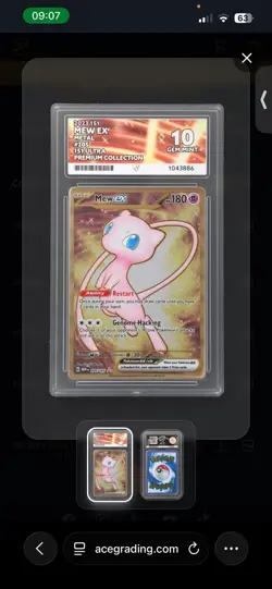 Pokemon TCG Mew EX 205/165 Scarlet Violet 151 Card Ace 10 Metal - Image 1