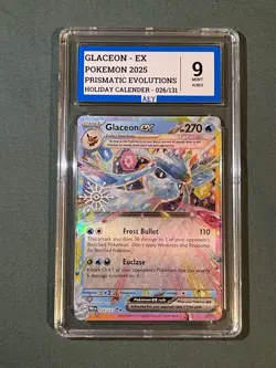 Pokemon Glaceon Ex Holiday Stamp 026/131 Grade 9 AEY Mint - Image 1