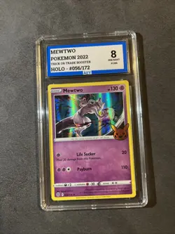 Pokemon TCG Mewtwo Holo 056/172 Trick Or Trade Grade 8 AEY - Image 1