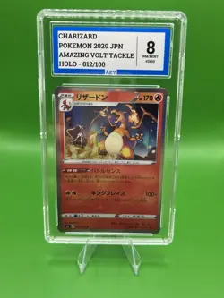 pokemon charizard Amazing Volt Tackle holo 012/100 2020 Grade 8 AEY! - Image 1