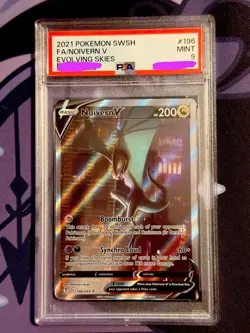 Pokemon Noivern V 196/203 SWSH07 Evolving Skies Ultra Rare Full Art Holo PSA 9 - Image 1