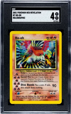 2001 Pokemon Neo Revelation #7 Ho-Oh Hologrpahic SGC 4 VG-EX - Image 1