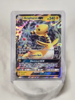 Pokemon Ampharos GX Ultra Rare Holo 43/181 Sun & Moon Team Up NM - Image 1