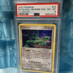 Pokemon TCG Rayquaza EX Deoxys Reverse Holo Rare 22/107 PSA 8 2005 - Image 1