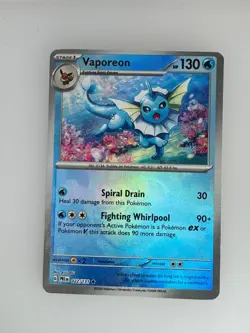 2025 Pokemon Prismatic Evolutions Vaporeon (Master Ball) 022/131 - Image 1