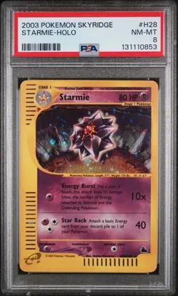 Pokemon Skyridge H28/H32 Starmie Holo PSA 8 2003 - Image 1