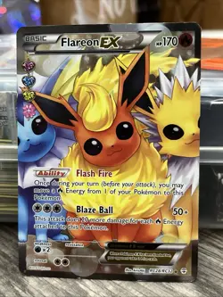 Flareon EX RC28/RC32 Full Art Holographic Pokemon Card - Image 1