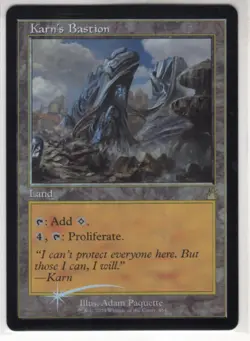 MTG Ravnica Remastered Foil Retro Frame Card Karn's Bastion - Image 1