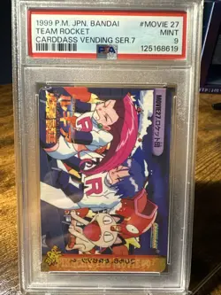 1999 Pokemon JPN Bandai Animae Vending Series 7 #Movie 27 Team Rocket PSA 9 - Image 1