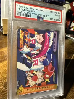 1999 Pokemon JPN Bandai Animae Vending Series 7 #Movie 27 Team Rocket PSA 9 - Image 3