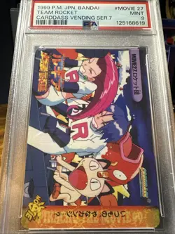 1999 Pokemon JPN Bandai Animae Vending Series 7 #Movie 27 Team Rocket PSA 9 - Image 4