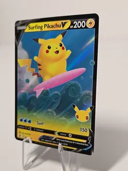 Pokemon TCG SWSH Celebrations Surfing Pikachu V 008/025 Ultra Rare Holo NM! - Image 2