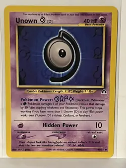Unown [D] 47/75 Neo Discovery NM Pokemon Fast Shipping - Image 1