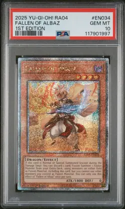 Fallen of Albaz RA04-EN034 1st Ed YuGiOh Quarter Century Stampede PSA 10 - Image 1
