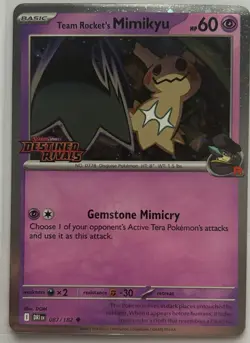 Team Rockets Mimikyu Stamped Prerelease Promo Card 087/182 Destined Rivals - Image 1