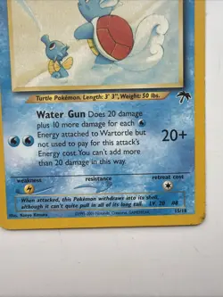 Pokemon TCG Wartortle Card 15/18 Southern Islands Promo Non Holo LP 1999 WOTC - Image 3