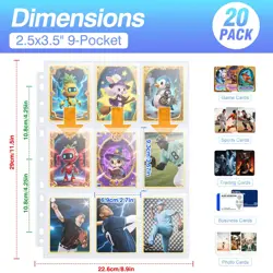 360 Pockets Binder Card Sleeves Double-Sided 9 Pocket Trading Card Pages for ... - Image 2