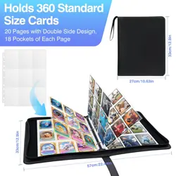 360 Pockets Binder Card Sleeves Double-Sided 9 Pocket Trading Card Pages for ... - Image 3
