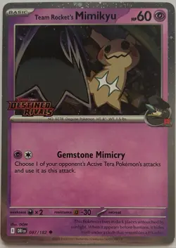 Team Rockets Mimikyu Stamped Prerelease Promo Card 087/182 Destined Rivals - Image 1