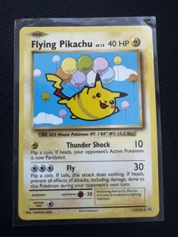 Pokemon TCG Flying Pikachu Evolutions Card 110/108 Secret Rare NM - Image 1