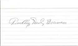 Dud Branom- (d.1980) Signed/Autograph/Auto Index Card Philadelphia Athletics MLB - Image 1
