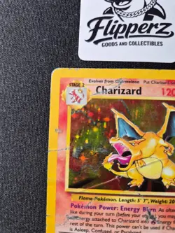 Charizard 4/102 Base Set Holo- HP/POOR- Pokemon Trading Card - Image 2