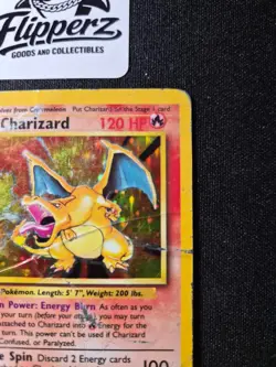 Charizard 4/102 Base Set Holo- HP/POOR- Pokemon Trading Card - Image 3