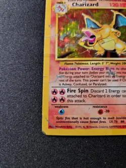 Charizard 4/102 Base Set Holo- HP/POOR- Pokemon Trading Card - Image 4