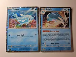Pokemon - 2x Evo Line Bundle - Finizen 059/167 + Palafin 060/167 -Cosmos Holo NM - Image 2