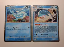 Pokemon - 2x Evo Line Bundle - Finizen 059/167 + Palafin 060/167 -Cosmos Holo NM - Image 3