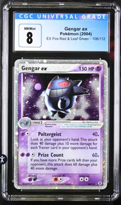 Pokemon Gengar EX Holo Rare Fire Red/Leaf Green CGC 8 Mint - Image 2