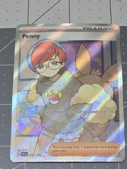 Penny 239/198 Scarlet & Violet Base Set Full Art Ultra Rare Holo Pokemon Card - Image 3