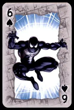 Marvel Universe Black Costume Spiderman Waddington Playing Card 2024 6 of Spades - Image 1