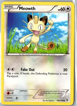 MEOWTH 106/149 COMMON BOUNDARIES CROSSED POKEMON MP - Image 1