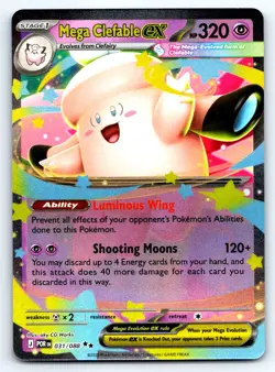 Pokemon Mega Clefable ex - ME03: Perfect Order POR Holo 031/088 NM Double Rare S - Image 1
