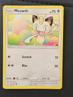 MEOWTH 125/181 TEAM UP POKEMON LP 2019 - Image 1