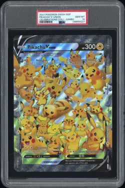 2021 POKEMON SWSH BLACK STAR PROMO PIKACHU V-UNION PSA 10 - Image 1