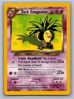 Dark Exeggutor 33/105 Uncommon Neo Destiny Pokemon Unlimited Near Mint - Image 1