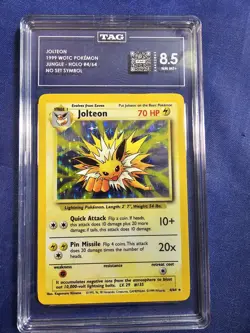Jolteon Holo Pokemon Jungle Error No Set Symbol TAG 8.5 Near Mint + Graded 1999 - Image 2