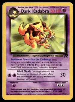 Pokemon WOTC Team Rocket 2000 Dark Kadabra No. 39 - Image 1