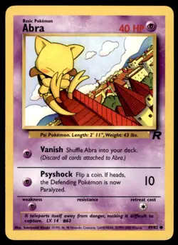 Pokemon WOTC Team Rocket 2000 Abra No. 49 - Image 1