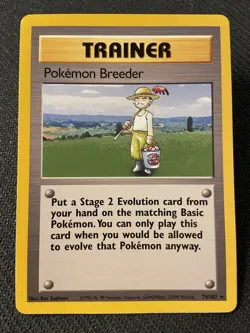 Vintage Non-Holo Rare Pokemon Breeder 76/102 Base Set WotC 1999 - Image 1