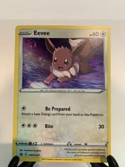 HD Galaxy Swirl Eevee SWSH127 SWSH Promo Cosmos Holo Pokemon Card - Image 2