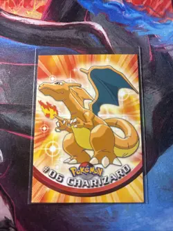 POKEMON Topps Cards CHARIZARD #6 Non Holo Blue Logo Near Mint TV Animation 1999! - Image 1