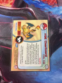 POKEMON Topps Cards CHARIZARD #6 Non Holo Blue Logo Near Mint TV Animation 1999! - Image 2