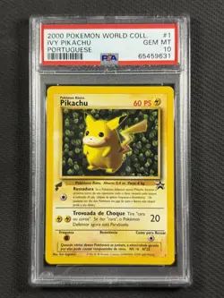 Pokemon Cards TCG PSA 10 GEM MT World Collection Ivy Pikachu Portugese 2000 #1 - Image 1