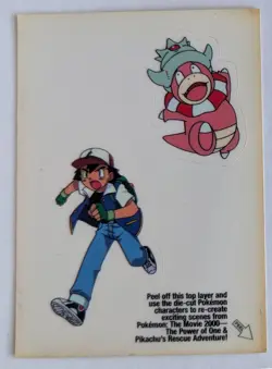 Topps Pokemon the Movie 2000 Sticker card: Ash & Slowking (1 of 10) - Image 1