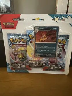 Pokemon TCG Scarlet & Violet—Journey Together Booster 3 Pack w/ Scrafty Promo - Image 1